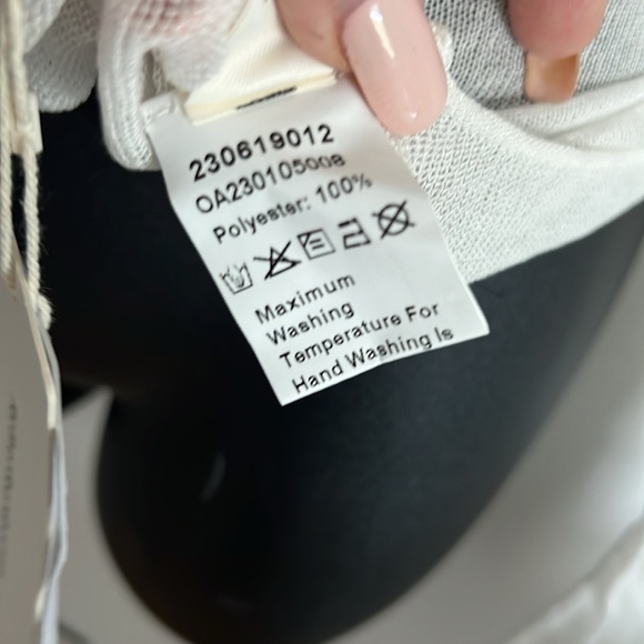 NWT Commense Off Shoulder Knit Mesh Top - Picture 5 of 8